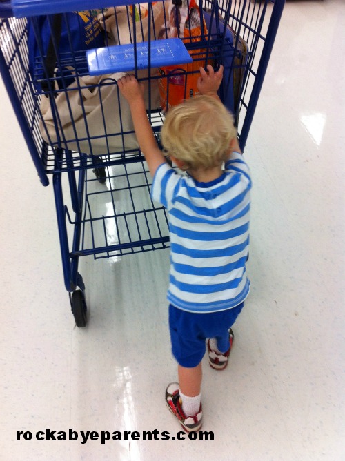 Helping with the cart