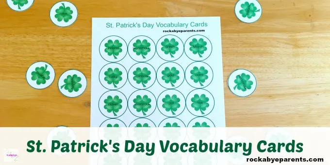 Shamrock Vocabulary Cards for St. Patrick's Day