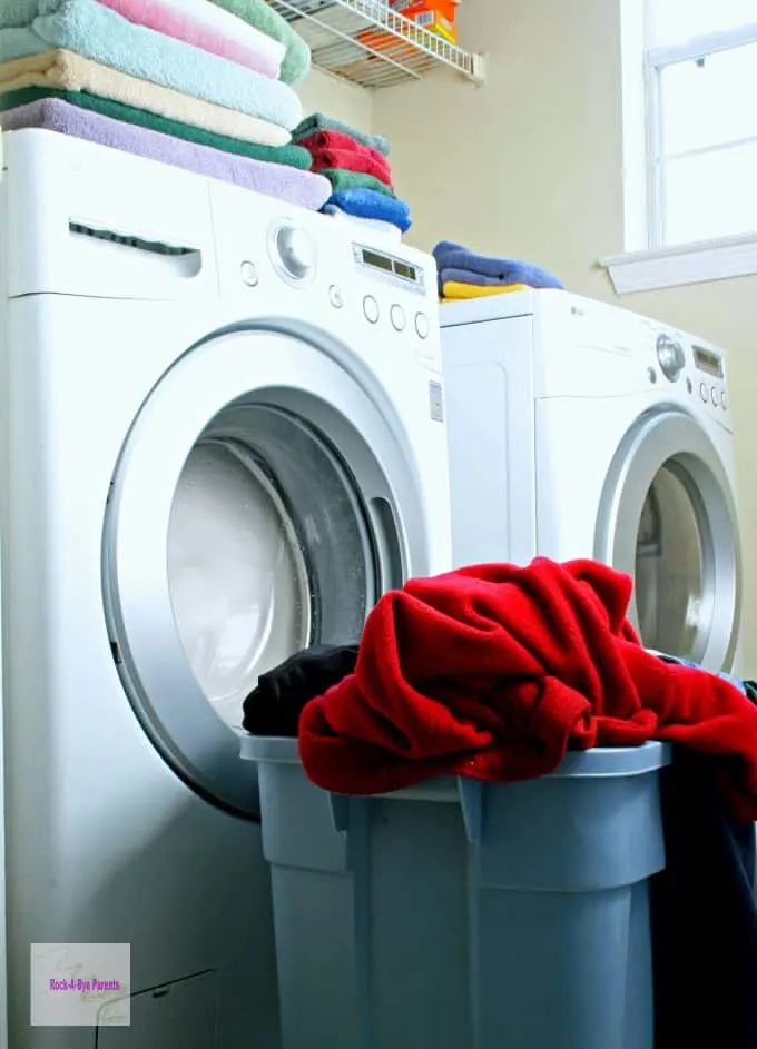 Washing Towels in Laundry Room