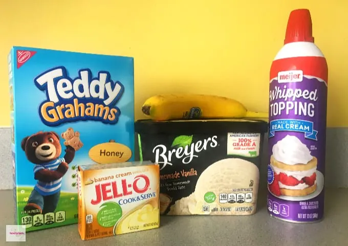 Ingredients needed to make a banana cream pie blizzard recipe